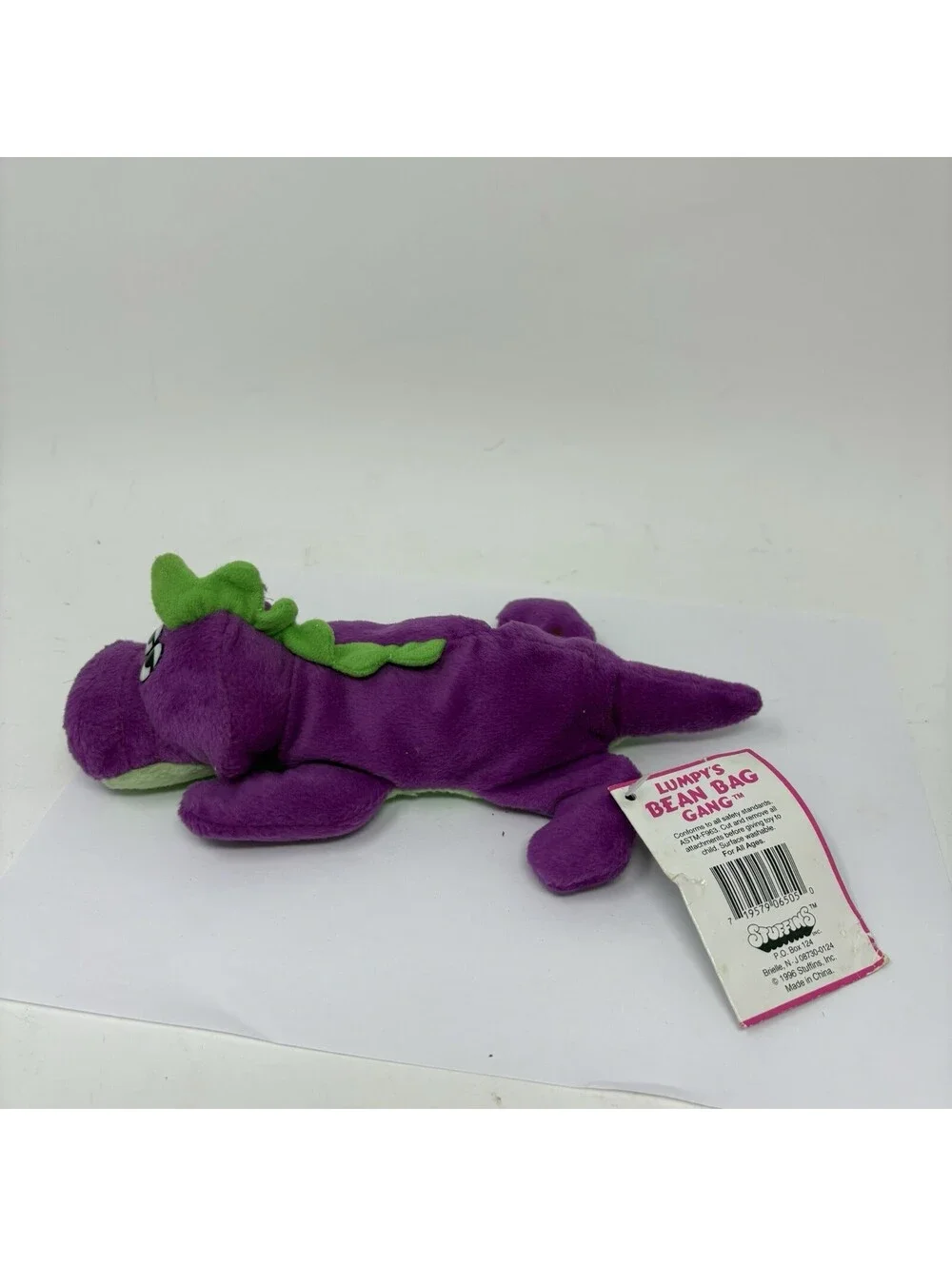 STUFFINS Vintage 1997 Lumpy’s Bean Bag Gang DINKO DINOSAUR W/ Tags